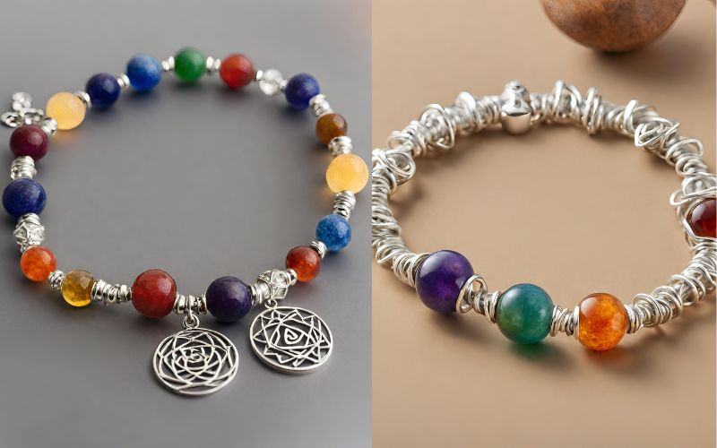 chakra bracelet, sterling silver chakra bracelet