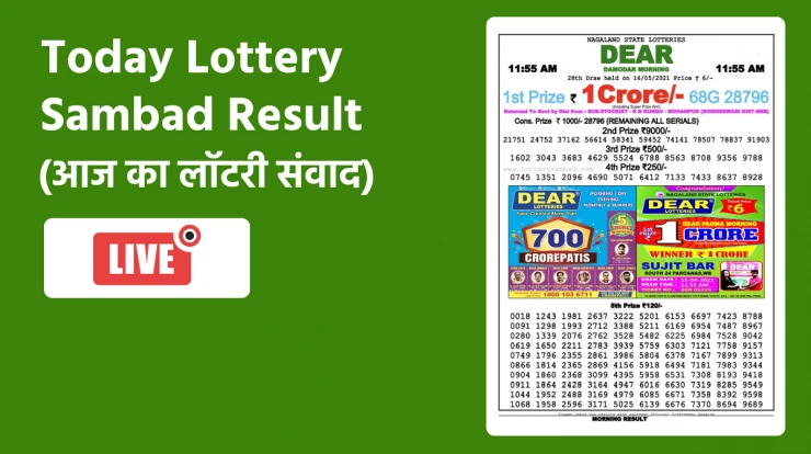 Lottery Sambad Today Result Nagaland State Dear Lottery Morning, Day.