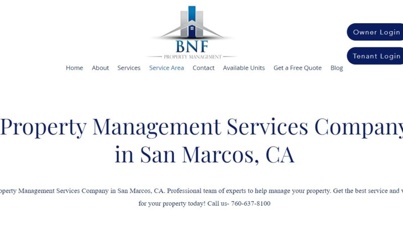 BNF Property management services in San Marcos, CA