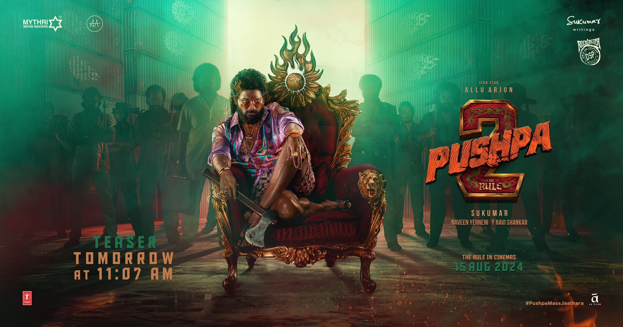 Pushpa 2 The Rule Teaser Drops on 11:07AM on 8th April!